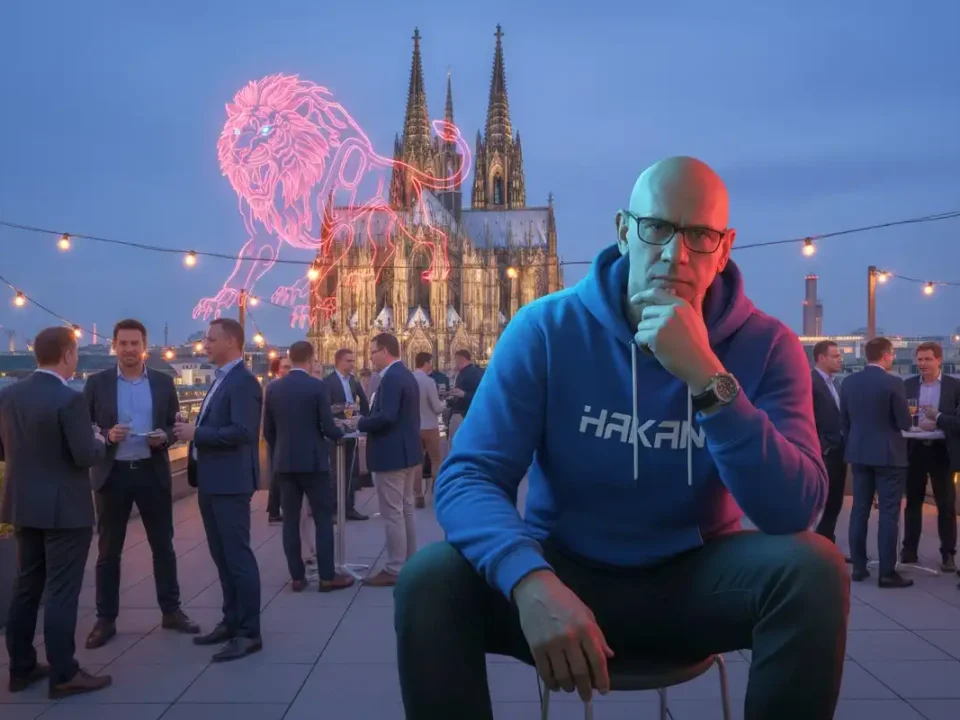 Image von einem Netzwerktreffen in Köln mit Blick auf den Dom