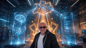 KI-gestützte Analyse — leuchtendes Brain-Neural-Net